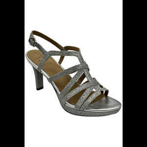 Naturalizer Baylor Strappy Sandals Silver Glitter - Medium
